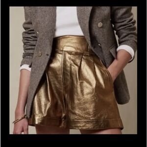 Banana Republic Women's Metallic Leather Explorer Short TM8 Gold